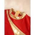 thumbnail image 6 of iiniim Girls Liturgical Praise Dance Dress Color Block Asymmetrical Worship Church Prayers Dancewear Red 14, 6 of 7