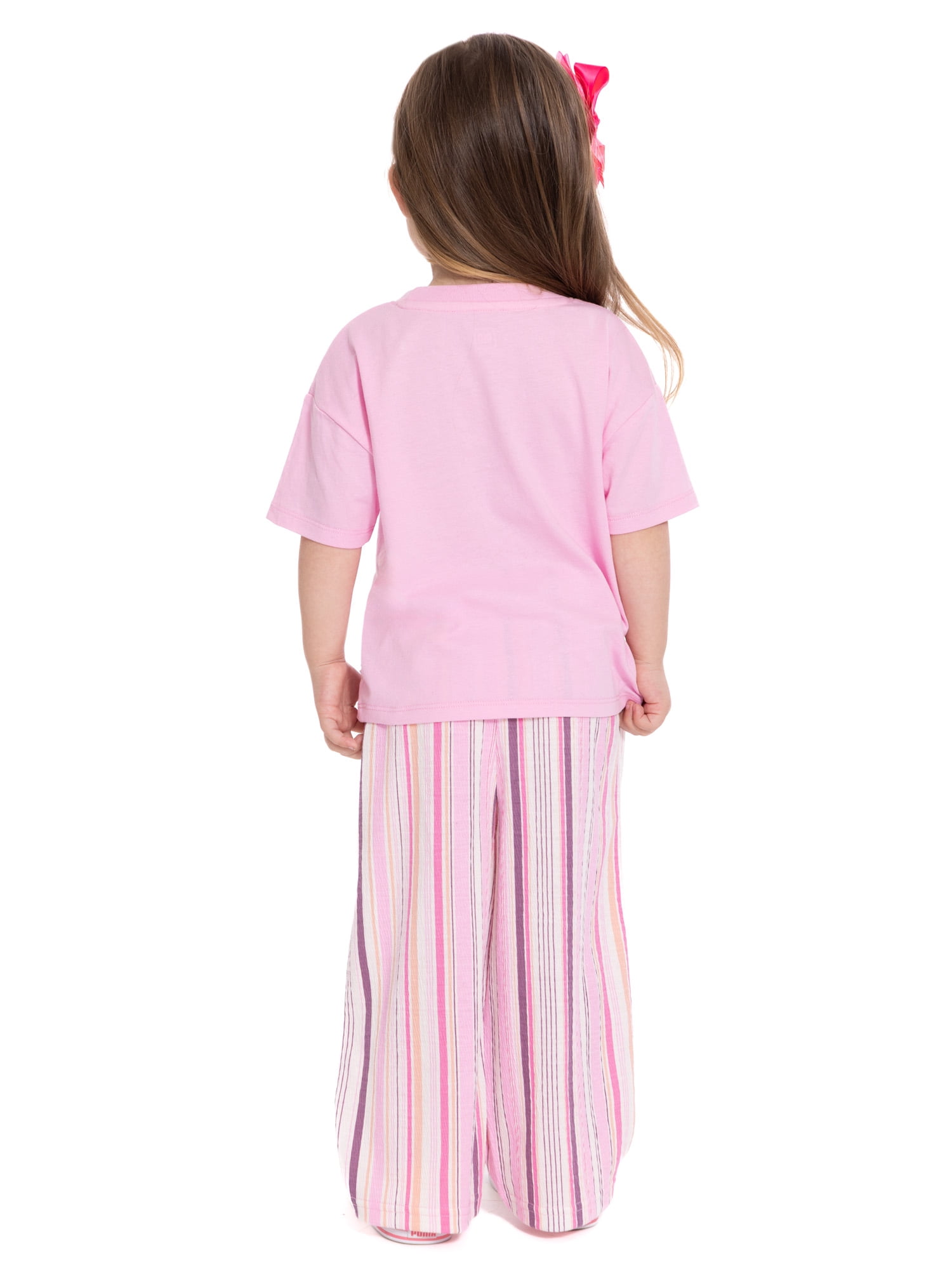 Corvette Toddler Girls Graphic Tee and Stripe Pants Set, 2-Piece, Sizes 12M-5T