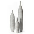 thumbnail image 2 of Uniquewise Modern Decorative Bottle Shape White Floor Vase Ribbed Design Set of 3, 2 of 7