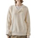 thumbnail image 1 of Suéteres de Punto Grueso con Cuello en V para Mujer, Estilo Casual, Cálidos y con Cuello. Albaricoque L, 1 of 9