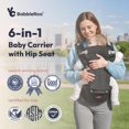 thumbnail image 6 of BabbleRoo Grow Baby Carrier – 6-in-1 Ergonomic Hip Seat, Convertible Infant Baby Carrier & Toddler Carrier – Black, 6 of 7