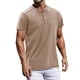 thumbnail image 1 of Vintage Summer Men's T-Shirt Streetwear 3 Buttons Open Fly Loose Clothing Print Short Sleeve T-Shirt 2XL, 1 of 4