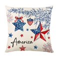 thumbnail image 3 of Patriotic 4th of July Pillow Covers 18 x 18 Blue Star Red Stripe Fourth July Decorative Throw Pillows Outdoor Farmhouse Pillowcases Memorial Day Cushion Case Sofa Couch Bed Decor (1pc), 3 of 7