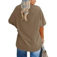 thumbnail image 6 of Gvdentm Women's Plus Size T Shirts Oversized Tees Summer Short Sleeve Crew Neck Loose Tunic Tops(Coffee,M), 6 of 7