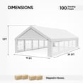 thumbnail image 4 of Ktaxon 20x40FT Large Party Tent, Heavy Duty Outdoor  Big Canopy Tent with 4 Removable Sidewalls, Patio Assembled Canopy Tent with 2 Roll up Doors & 12 Windows for Parties Wedding Commercial, 4 of 7