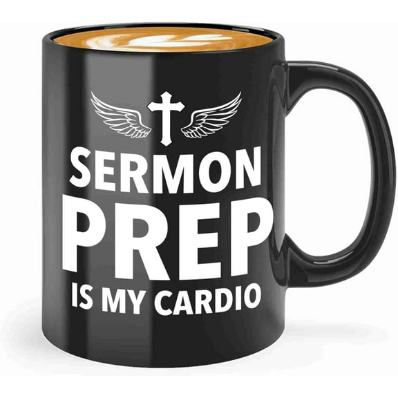 Pastor Coffee Mug 11oz Black -Sermon prep is - Pastor Gift Ideas Thank You Pastor Gift Pastor Appreciation Month Gift Preacher Religious Christian Gift