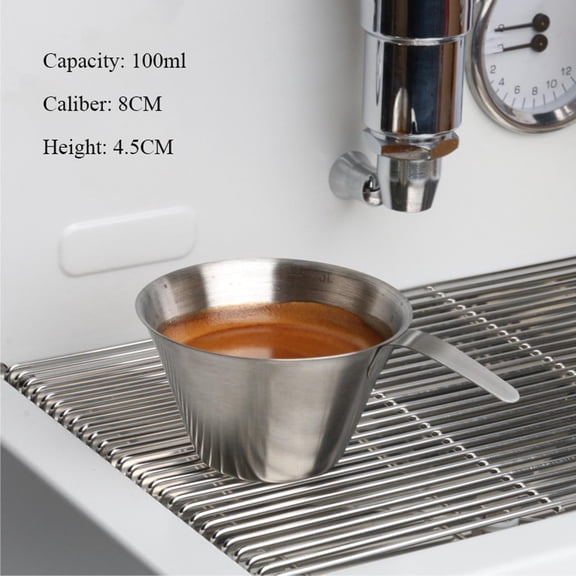 100ml/ Small Espresso Cup Ounce Jigger Drink Mugs with Measuring Cup Coffee Mug for Family Bar Party Restaurant Kitchen