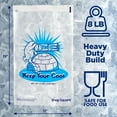 Durable Plastic 8 lb Ice Bags with Drawstring, 50 Pack Reusable Ice