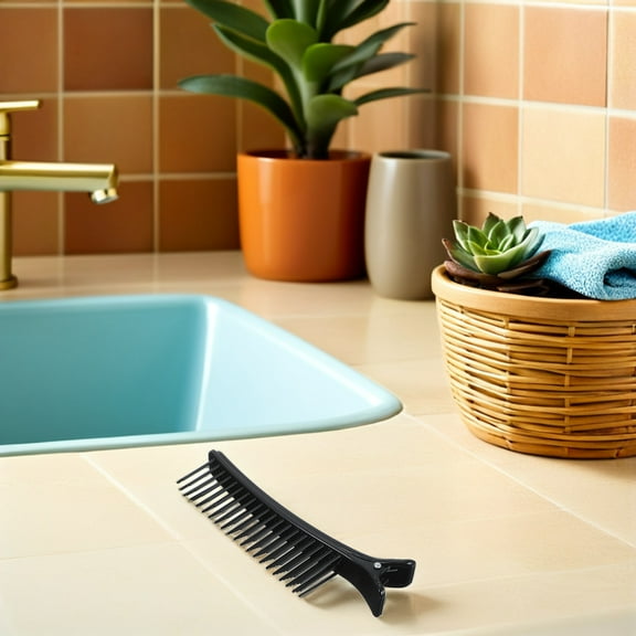 ibasenice 4pcs Salon Hairdressing Tool Plastic Black Grip Clips for Professional Stylists