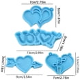 thumbnail image 4 of Milue 4 Pcs Valentine's Day Keychain UV Crystal Epoxy Mold Ornaments Pendant Resin Silicone Mould DIY Crafts Jewelry Mold, 4 of 10