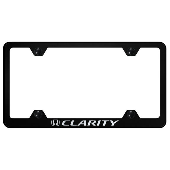 Honda Clarity Laser Etched Stainless Steel Wide Body License Plate Frame (Black)