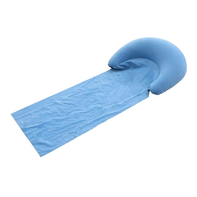 Tapis de Plage Gonflable avec Oreiller 63 Pouces x 28 Pouces Tapis Extérieur Floqué Portable pour Plage, Voyage, Randonnée et Pique-Nique - Canapé Pneumatique Ajustable avec Soutien Dorsal pour le Camping, la Cour Arrière et la Détente au Bord de la Piscine