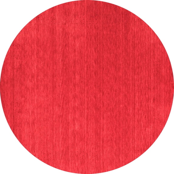 Ahgly Company Indoor Round Abstract Red Contemporary Area Rugs, 6' Round