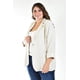 thumbnail image 1 of Blazer lino con líneas Roman Fashion /Tallas Extras, 2401 (Hueso líneas) beige 38, 1 of 6