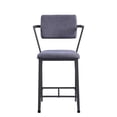 thumbnail image 3 of Fabric Upholstered Metal Counter Height Chair, Set of 2,Gray and Black, 3 of 3