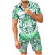thumbnail image 1 of Conjunto de ropa de playa hawaiana para hombre Conjunto de 2 piezas de camisa bohemia de verano y pantalones cortos Pompotops  oipoqjl51262, 1 of 9