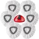 thumbnail image 1 of wonima02 6 Pack Mop Replacement Heads with O-Ceda Easy Wrin Spin Mop Compatible, Microfiber Spin Mop Refills, Easy Cleaning Triangle Mop Head Replacement。 (6 Heads + 1 Base), 1 of 1