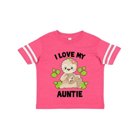 

Inktastic Cute Sloth I Love My Auntie with Green Leaves Gift Toddler Boy or Toddler Girl T-Shirt