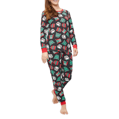 

MERSARIPHY Christmas Parent-child Outfit Long Sleeve Round Collar Sleepwear