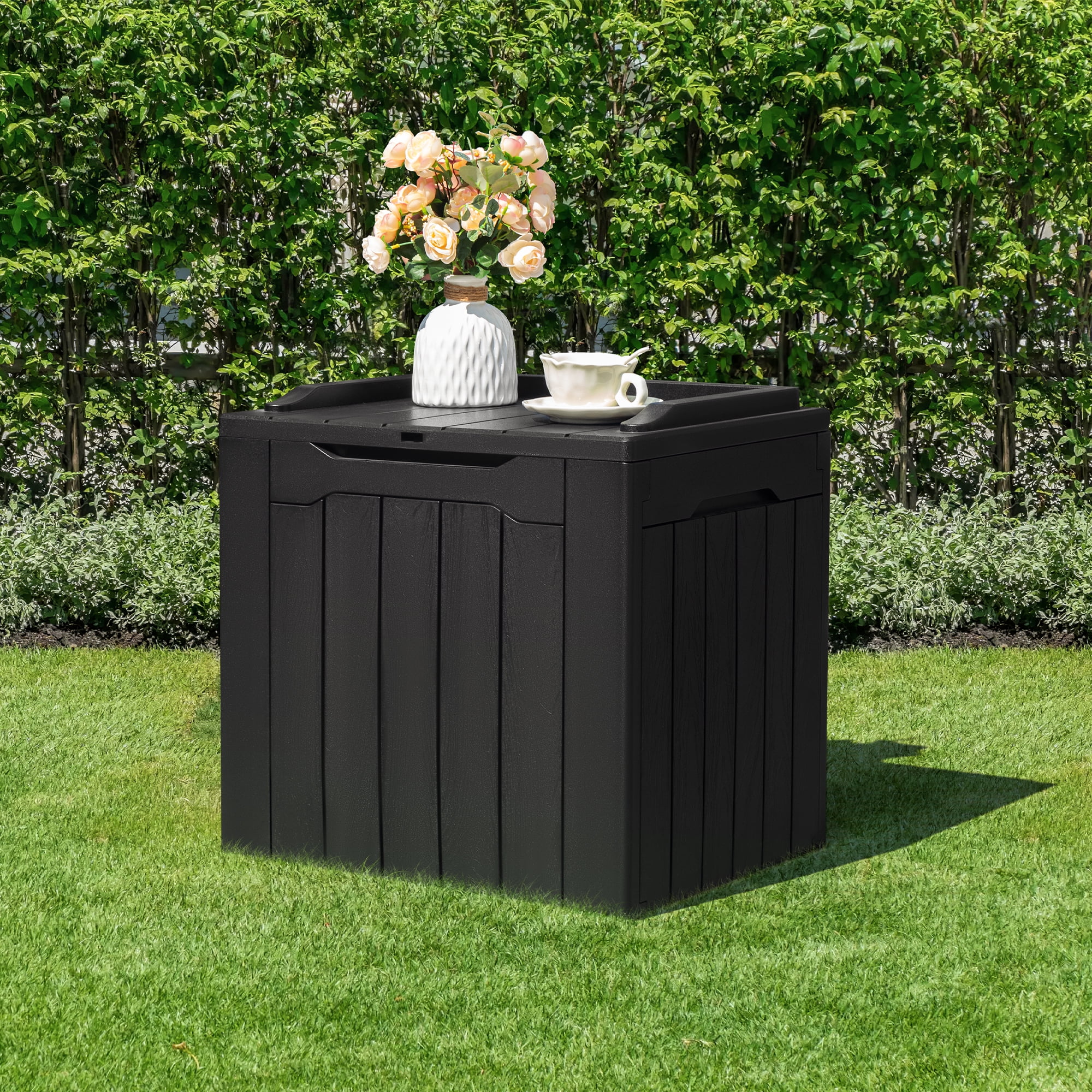 Vineego 28 Gallon Resin Deck Box Waterproof, UV Resistant Outdoor Storage Box