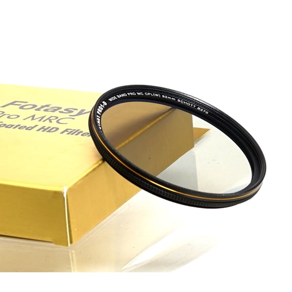 Fotasy 62mm Ultra Slim Circular PL Lens Filter, Nano Coatings MRC Multi Resistant Coating Oil Water Scratch, 18 Layers Multi-coated 62mm CPL Filter, SCHOTT B270 Glass