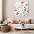 thumbnail image 5 of Spring Flowers Wall Art Painting on Canvas, Pastoral Botanical Blossom Floral Canvas Art Home Prints Wall Art Framed Modern Artwork for Living Room Bedroom Wall Decor 16x16in, 5 of 9