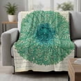 thumbnail image 2 of Vintage Green Floral Blanket Soft Cozy Warm Throw Blanket for Couch, Plush Fuzzy Flannel Fleece Blankets for Sofa, Retro Abstract Art Bed Blankets Lightweight Gifts for Women, 50"x80", 2 of 9