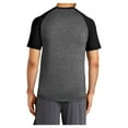 thumbnail image 2 of Mens Tri-Blend Wicking Polyester/Cotton/Rayon Raglan Tee Black Triad Solid/ Dark Grey Heather X-Large, 2 of 8