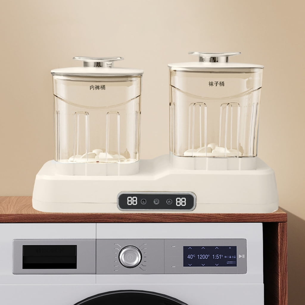 Compact Washer Energy Saving Portable 2L Twin Chamber Washing Machine Portable Underwear Panties Washer for Small Spaces