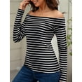 thumbnail image 6 of Off The Shoulder Tops for Women Black XL, 6 of 9