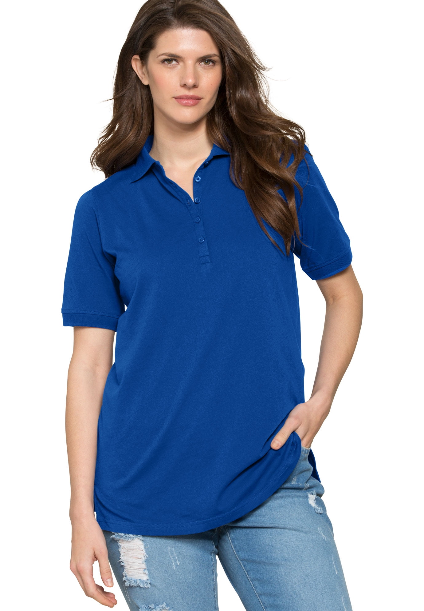 Roaman's Roaman's Women's Plus Size Polo Ultimate Tee