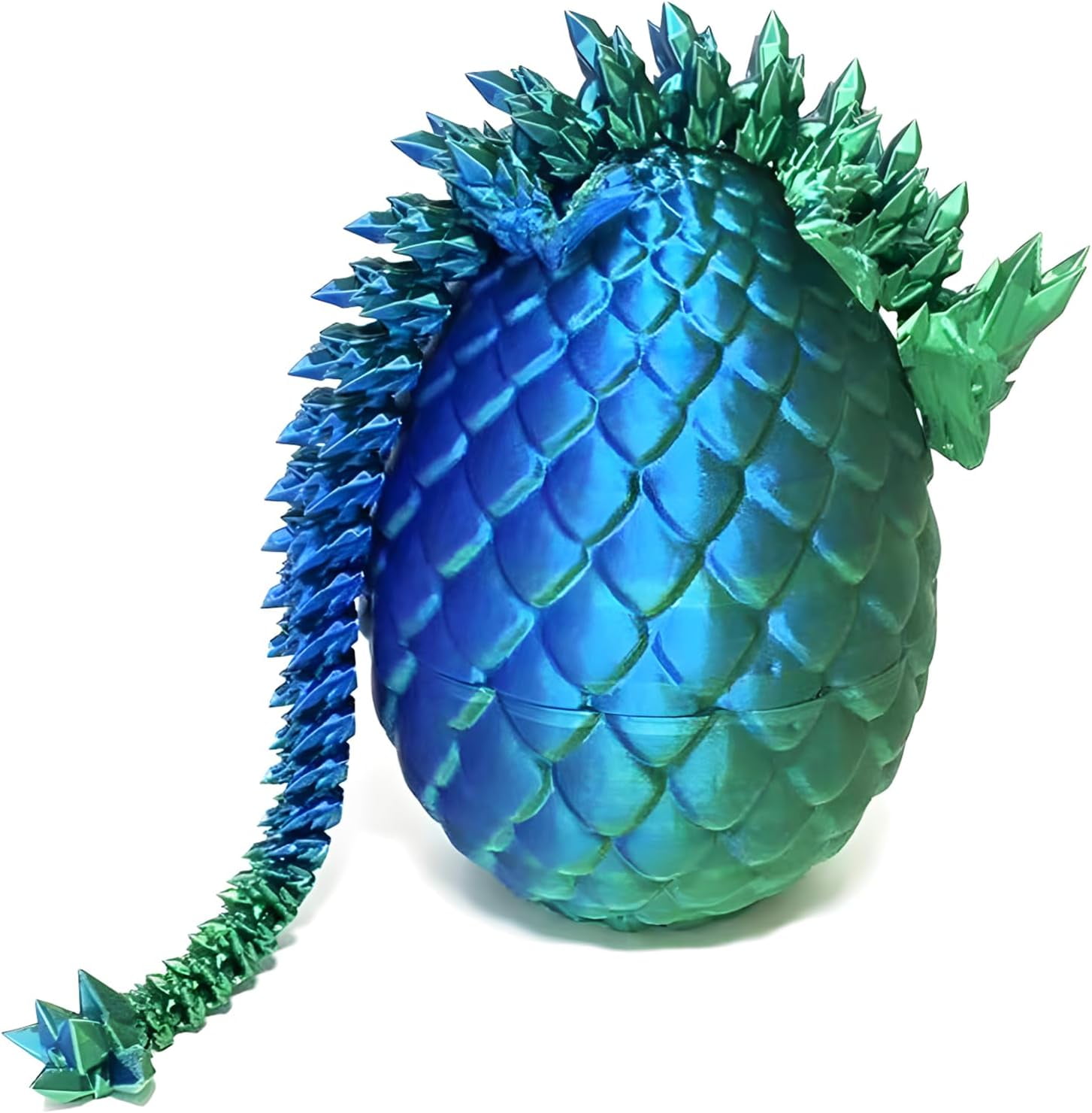 Home Office Desk Decor3D Printed Dragon Egg Crystal 3D Dragon Fidget Toys for Adult Articulated Dragon Egg Surprise Dragon Gifts,Blue