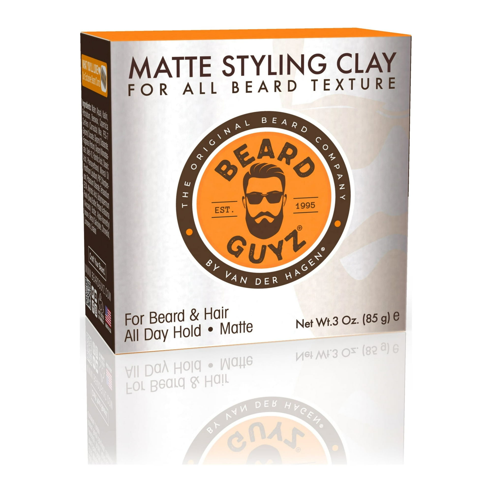Beard Guyz Matte Styling Clay for All Hair Types, All-Day Hold, 3 oz