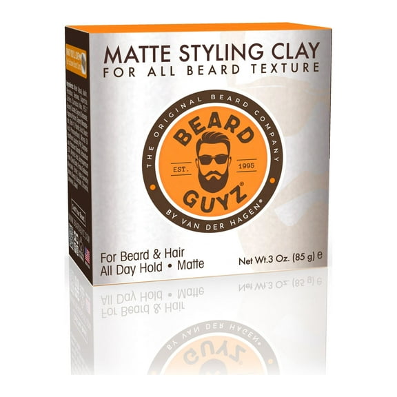 Beard Guyz Matte Styling Clay for All Hair Types, All-Day Hold, 3 oz