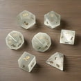 thumbnail image 4 of Ivory White Cat's Eye Crystal Dice  Hand-Carved Gemstone Dice D4 D6 D8 D10 D12 D20 Percentile or 7PCS Polyhedral Set for DnD RPG, 4 of 6