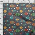 thumbnail image 2 of oneOone Viscose Chiffon Gray Fabric Dot & Fish Artistic Dress Material Fabric Print Fabric By The Yard 42 Inch Wide, 2 of 4