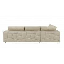 HomeRoots Beige Italian Leather Reclining L Shaped Two Piece Corner Sectional