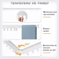 thumbnail image 4 of 3 percheros de pared plegables para colgar la ropa, blanco ER, 4 of 5