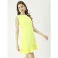 thumbnail image 3 of Moomaya Womens Solid Short Dress, Sleeveless Frilled Hem Round Neck Mini Dress, 3 of 8
