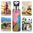thumbnail image 7 of Yayeee 20oz Insulated Water Bottle Double Wall Stainless Steel with Flip Straw Lid, Stripes Pattern, 7 of 7