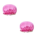 thumbnail image 2 of Minnieouse Gorro de dormir para mujer, gorros de pelo de ducha impermeables dobles, cubierta de cabeza de niña gruesa a prueba de aceite para el hogar, Melon rojo 2piezas Minnieouse CBP378940, 2 of 5