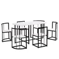 thumbnail image 3 of Paproos 7 Piece Dining Table Set, New Upgraded Kitchen Table Set with Faux Marble Tabletop and Metal Frame, Modern Dining Room Table and Chairs Set Compact Dinette Set for 6, White&Black, 3 of 14