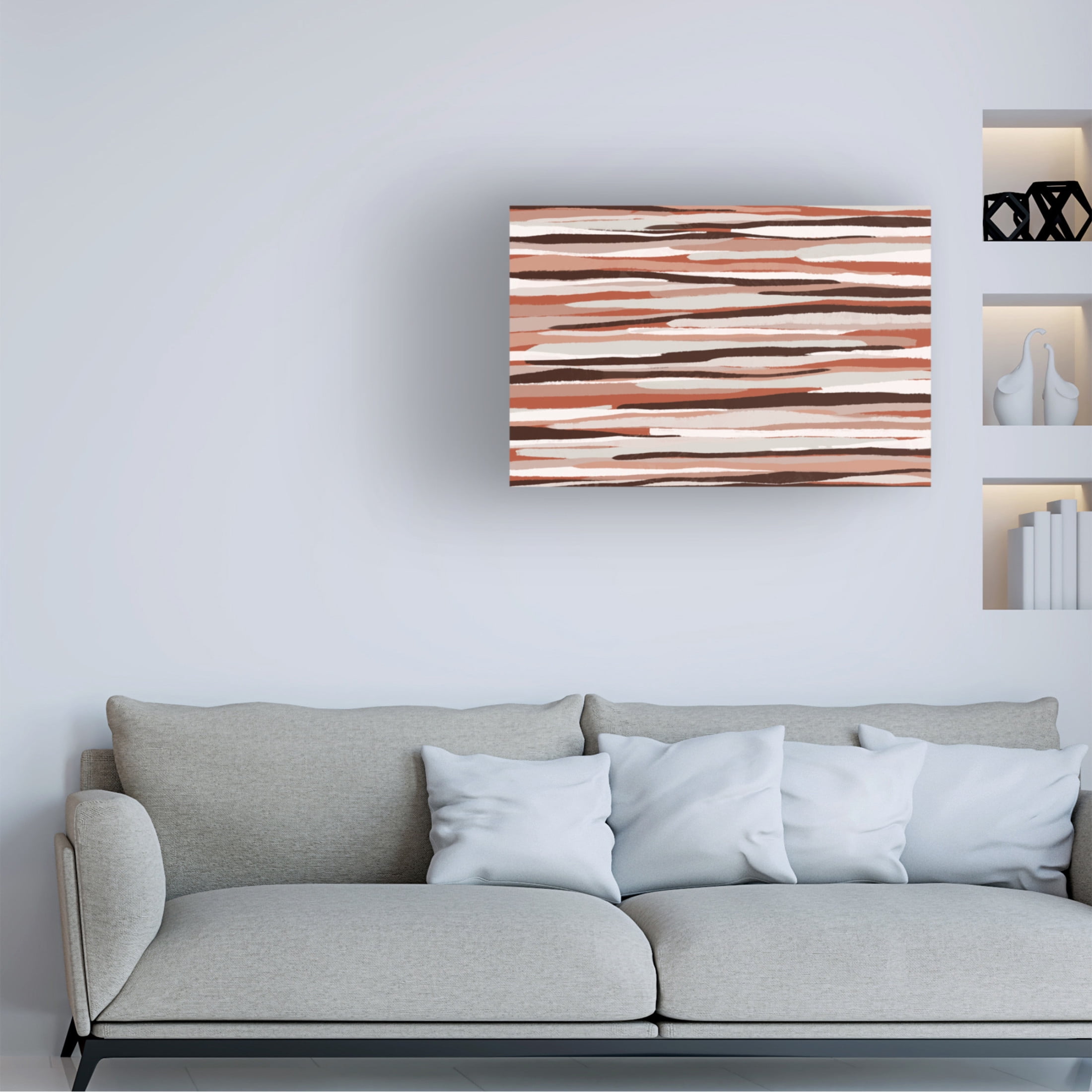 Canvas Wall Art - Treechild 'Pastel Thin Stipes Pattern' Wall Art for Living Room, Bedroom, or Office D?cor by Trademark Fine Art - 47 x 30 Inches