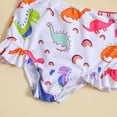 thumbnail image 6 of Toddler Girl Swimsuit Summer Cartoon Dinosaur Printed Ruffles Two Piece Swimwear Bikini Baby Bathing Suit Girl,Size 3 Years-4 Years, 6 of 6
