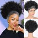 thumbnail image 1 of Afro Kinky Curly Wig - Natural Black, Silver Headband Attached, Glueless, Short, 1 of 5