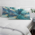 thumbnail image 4 of Teal Blue Marble Pillow Covers Queen, Modern Abstract Texture Art Ombre Soft Brushed Microfiber Breathable Throw Pillow Covers, Pillowcase with Zipper for Couch Sofa Bedroom Living Room 20"x30", 4 of 9