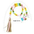 thumbnail image 6 of Jlong Easter Wood Bead Garland with Tassels Farmhouse Rustic Spring Beads Garland Natural Holiday Garland Prayer Boho Beads Shelf Wall Hanging Home Decor, 6 of 7