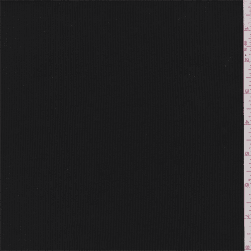 Black Rib Knit, Fabric By the Yard