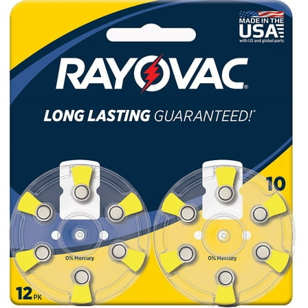 Rayovac Size 10 Hearing Aid Batteries, 12-Pack L10ZA-12ZMB