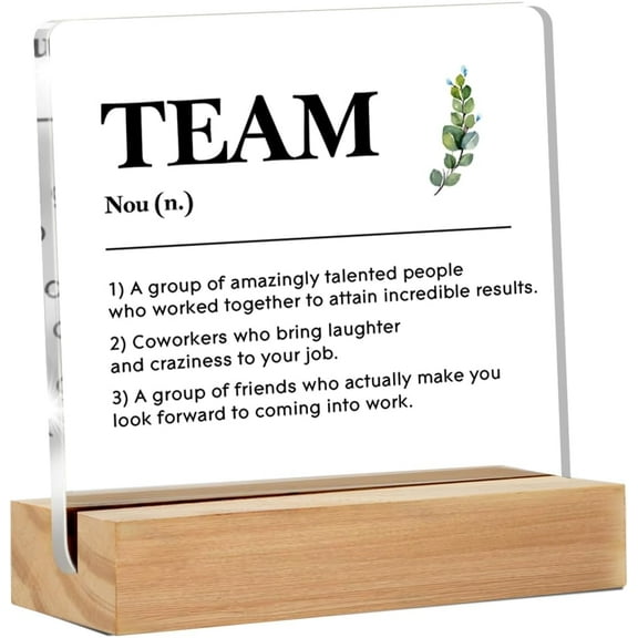 Team Gifts for Coworkers, Thank You Gifts for Coworkers, Employee Appreciation Gifts, Teamwork Gift Ideas, Team Definition Clear Acrylic Sign 4x4 Inch